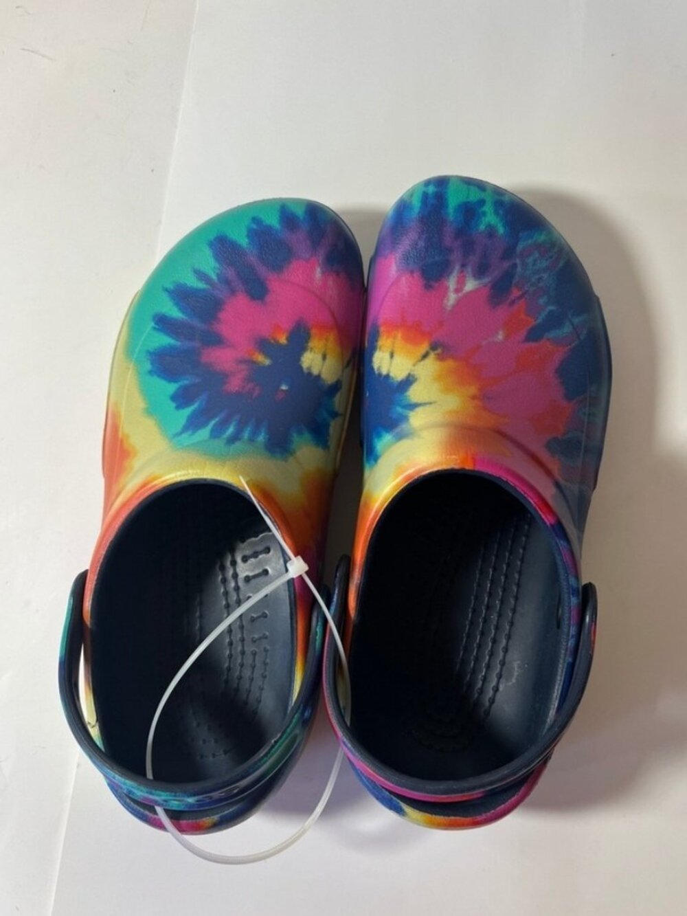 Crocs Bistro Tie Dye Clogs Mens 7 Womens 9 Slip Resistant Work Shoes Multi Color